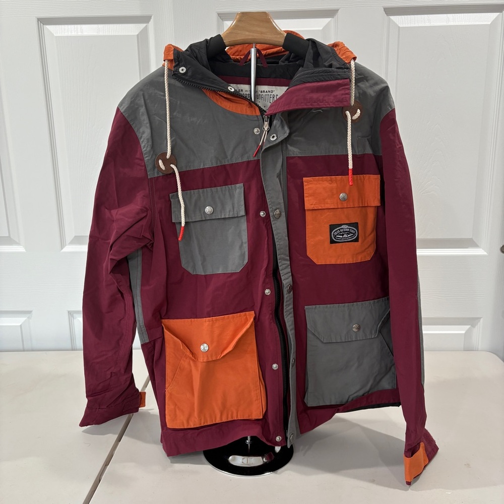 Color block rain jacket